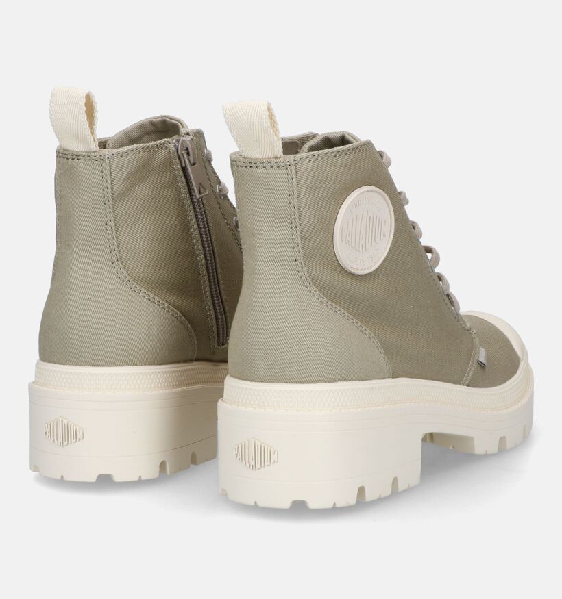 Palladium Pallabase Twill Baskets en Gris pour femmes (336484)