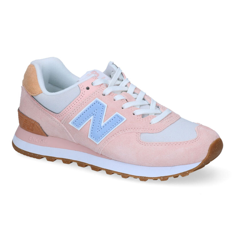 New Balance WL574 Baskets en Rose pour femmes (301950) - pour semelles orthopédiques