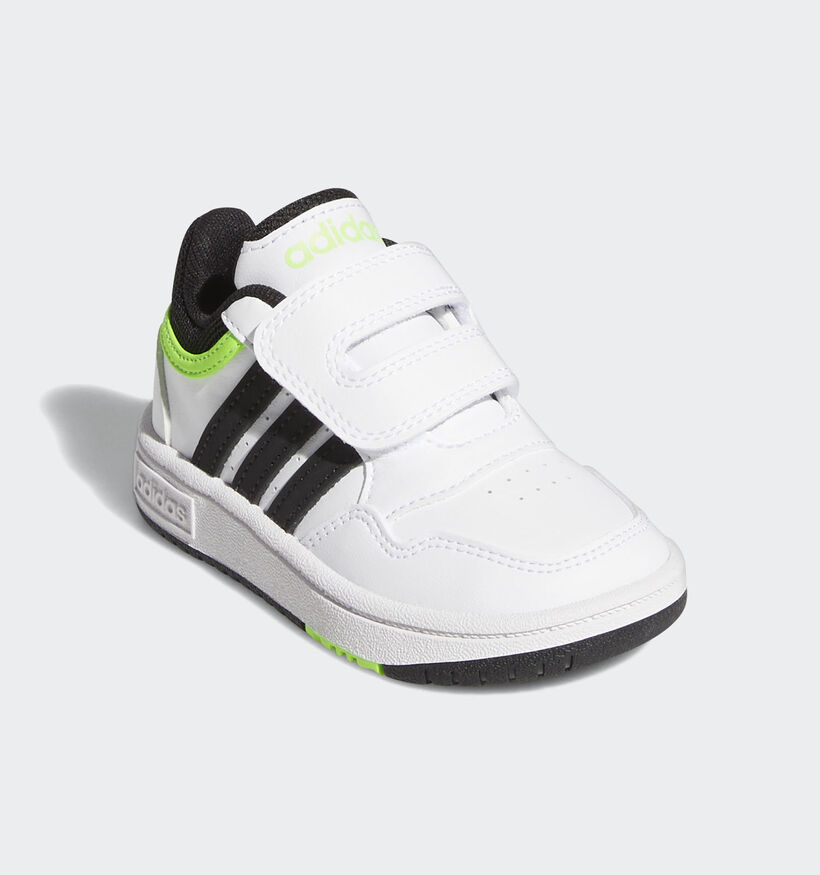 adidas Hoops 3.0 Witte Sneakers voor jongens (301164) - geschikt voor steunzolen