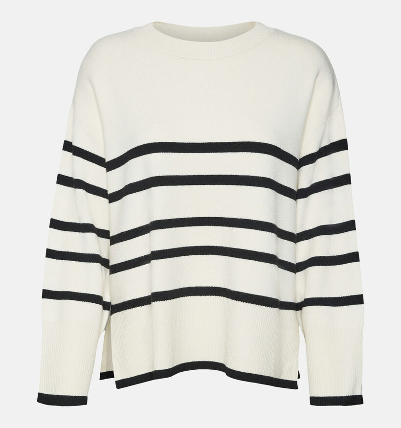 Vero Moda Saba Stripe Pull en Noir/Beige pour femmes (361194)