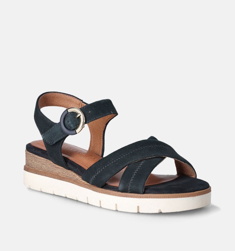 Tamaris Blauwe Sandalen met sleehak voor dames (354305)