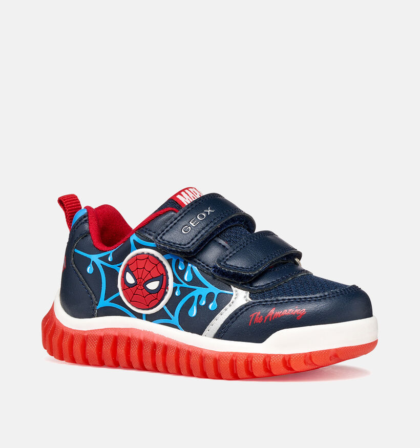Geox Lightyloo Donkerblauwe/Rode Spiderman Sneakers voor jongens (370128)