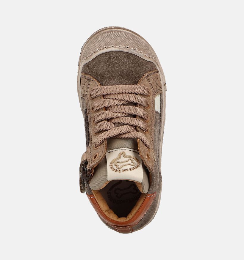 STONES and BONES LIAM Bruine Hoge Sneakers voor jongens (362040) - geschikt voor steunzolen
