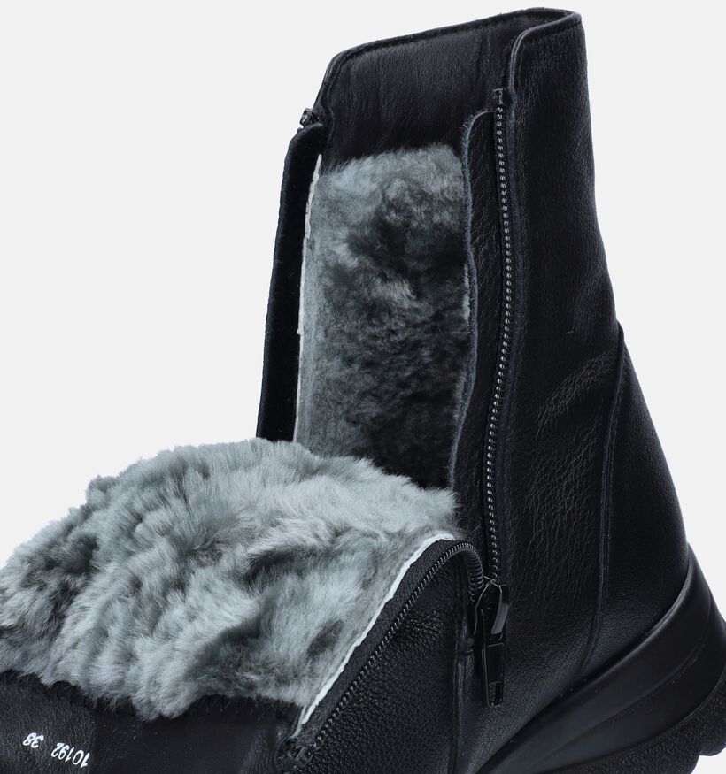 G-Comfort Zwarte Platte Enkellaarzen voor dames (348561) - geschikt voor steunzolen