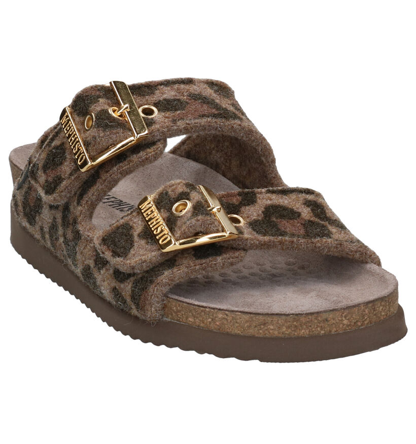 Mephisto Hester Bruine Slippers in stof (298117)