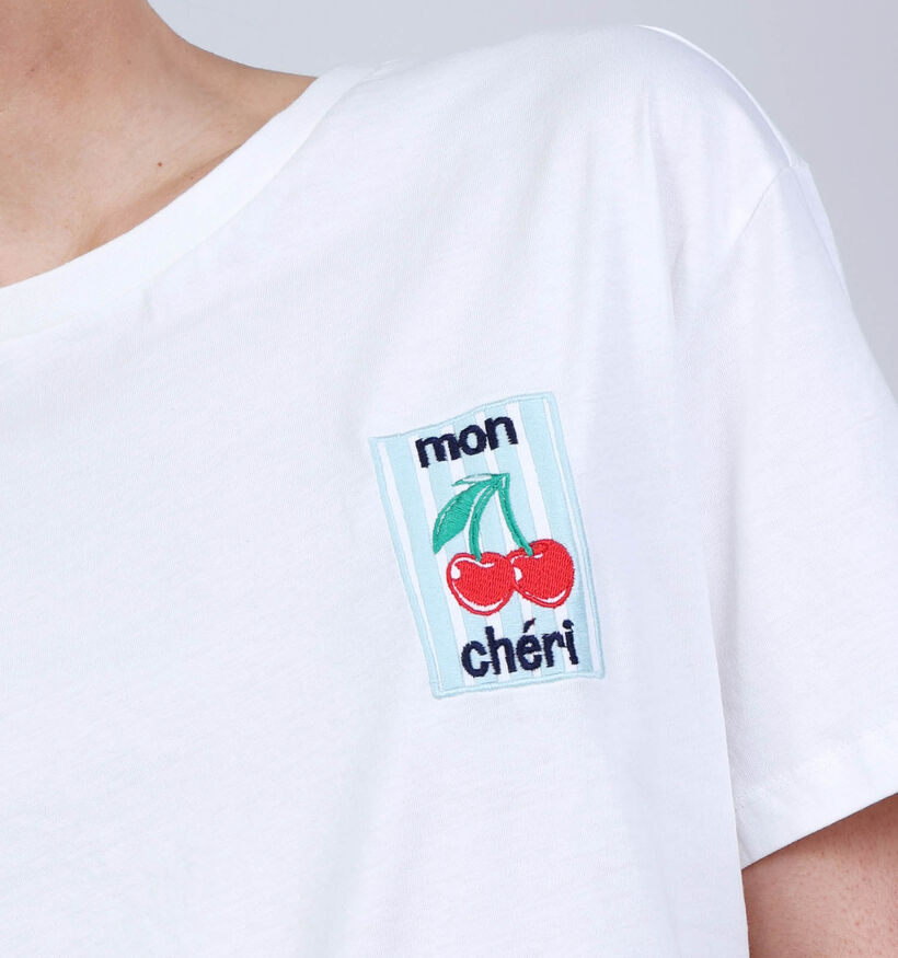 Pieces Eloise Witte T-shirt voor dames (367076)