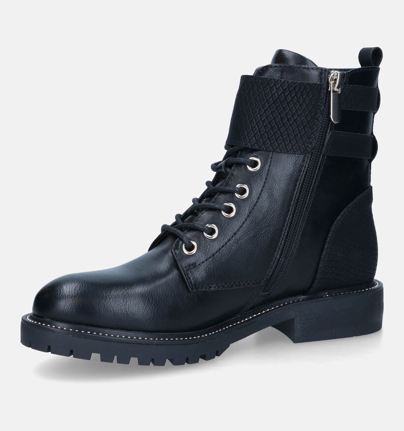 Poelman Boots à lacets en Noir pour femmes (318228)