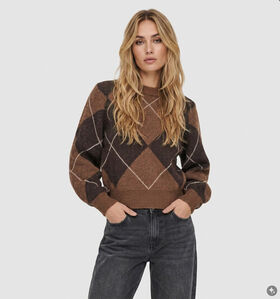 Vero Moda Darla Pull en Brun fonc&eacute; pour femmes (379678)