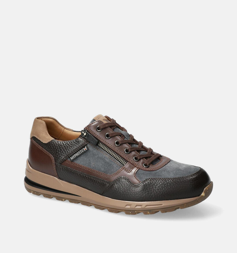 Mephisto Bradley Bruine Schoenen met Veter en Rits voor heren (378985) - geschikt voor steunzolen
