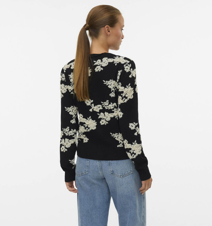 Vero Moda Nancy Birch Flower Gilet en Noir pour femmes (361234)