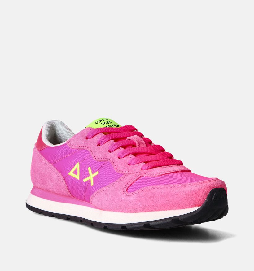 Sun68 Ally Solid Roze Fluo Sneakers voor meisjes (352450) - geschikt voor steunzolen