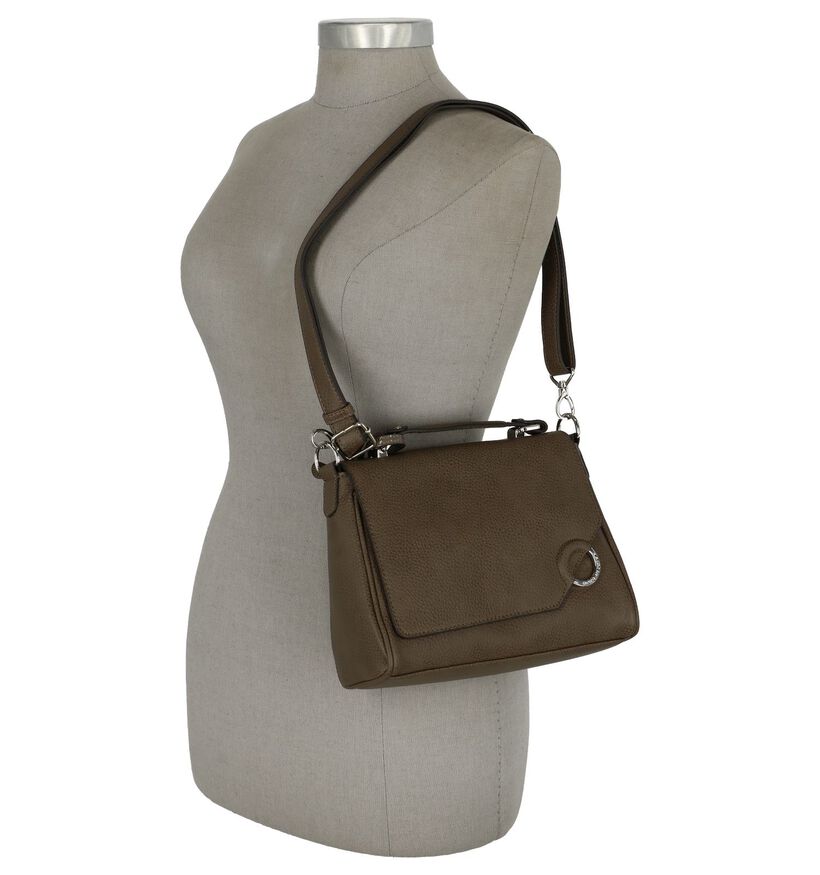 Taupe Crossbody Tas Laurent David Camille in imitatieleer (230061)