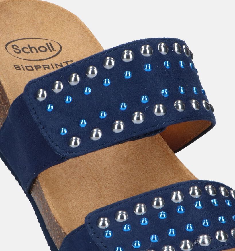 Scholl Michelle 2 Straps Blauwe Muiltjes voor dames (336782)
