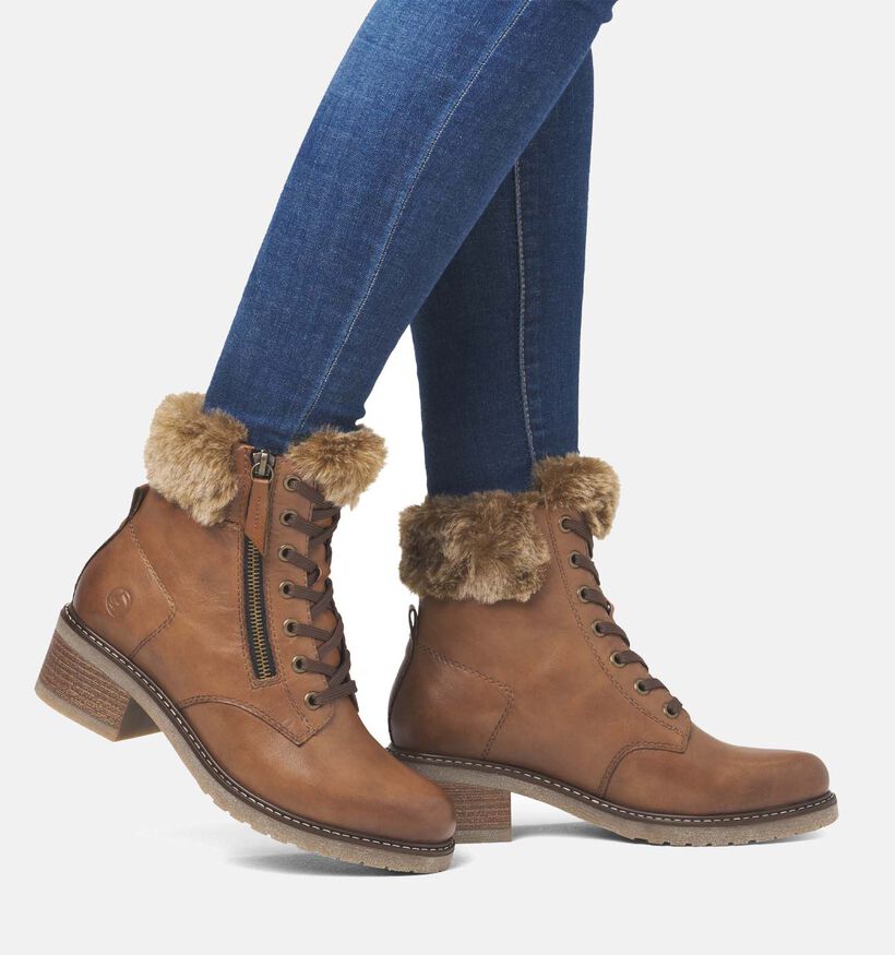 Remonte Boots à lacets en Cognac pour femmes (347227) - pour semelles orthopédiques