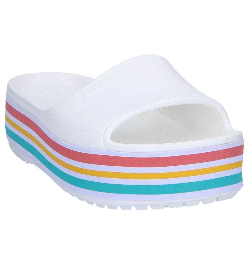 Witte Badslippers Crocs Platform BLD Color Slide in kunststof (244746)