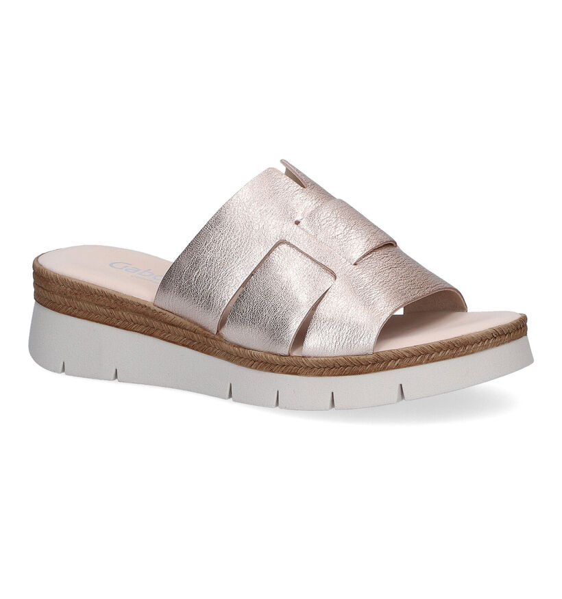 Gabor Comfort Mules en Or en cuir (306202)