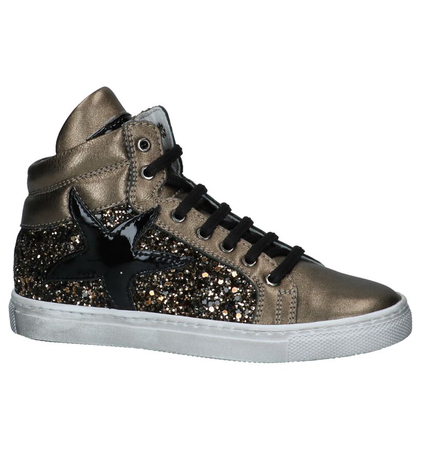 Bronzen Hoge Sneakers met Glitters Ciao Bimbi, Brons, pdp