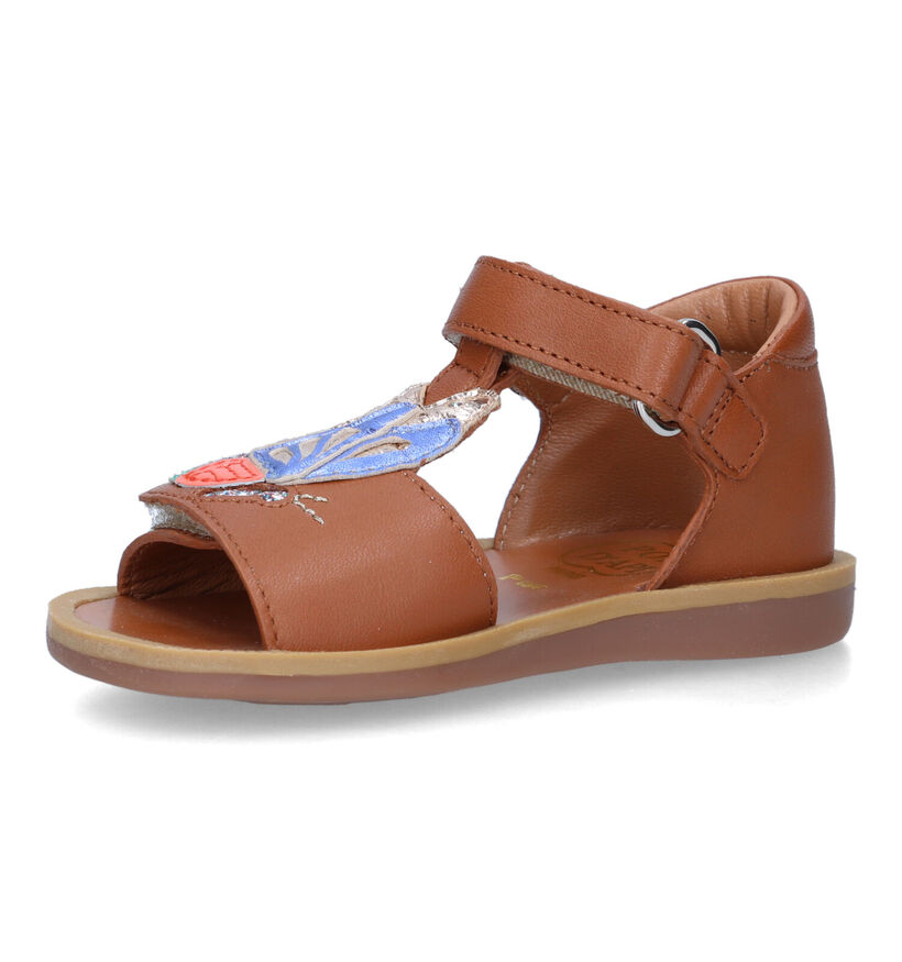 Pom d'Api Poppy Papillon Sandales en Cognac pour filles (322884)