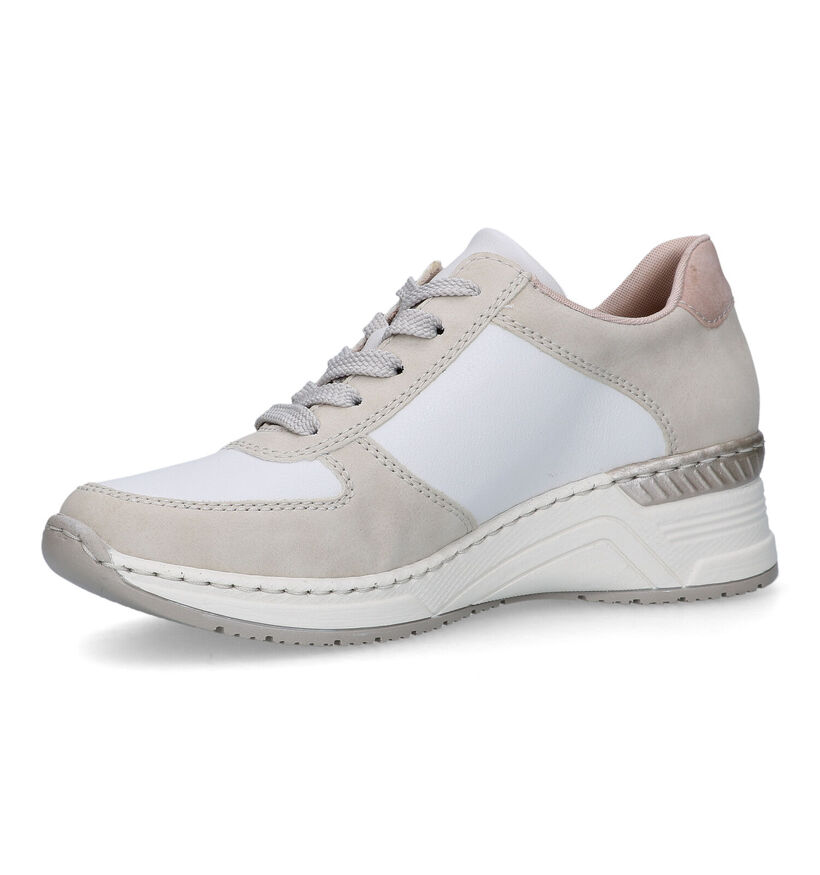 Rieker Beige Veterschoenen voor dames (320226) - geschikt voor steunzolen