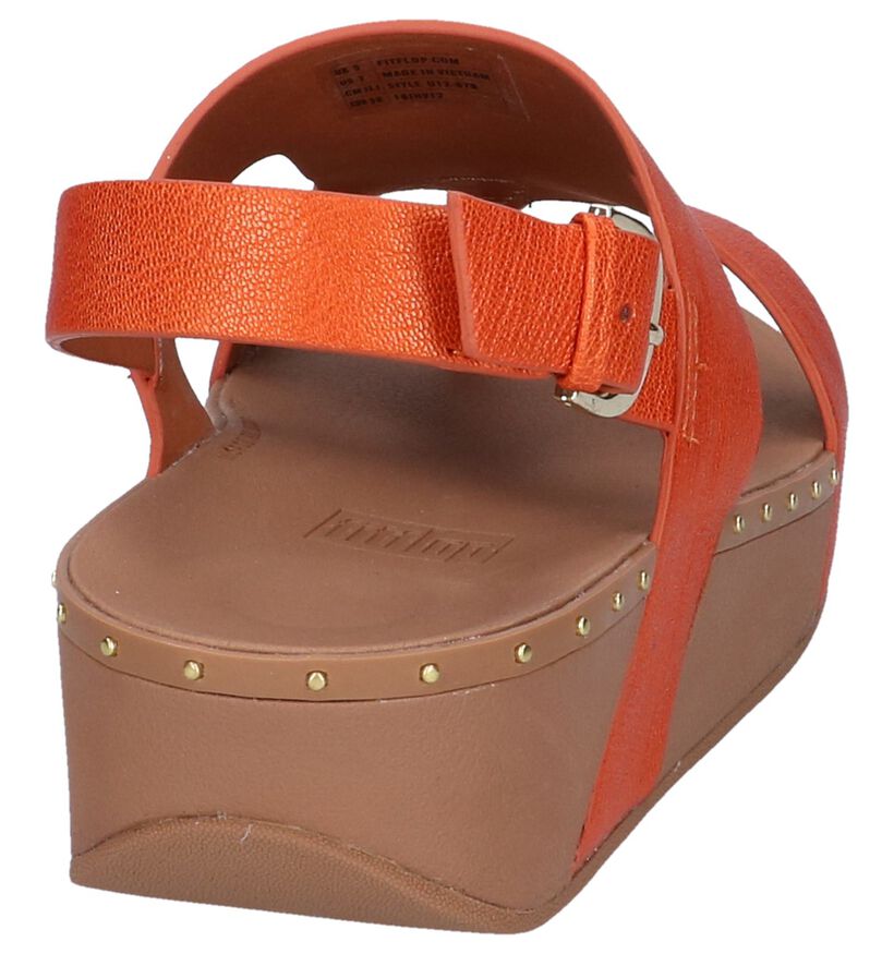 FitFlop Sandales à talons en Orange clair en cuir (240192)