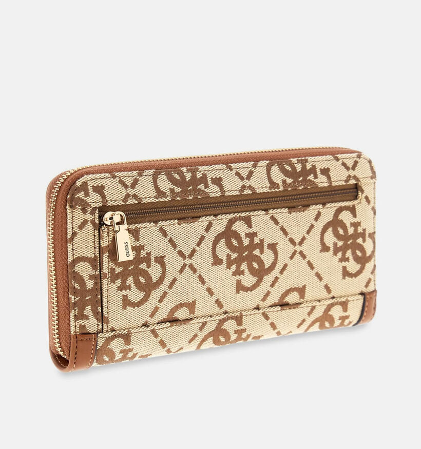 Guess Audrey Porte-monnaie zipp&eacute; en Marron pour femmes (375930)