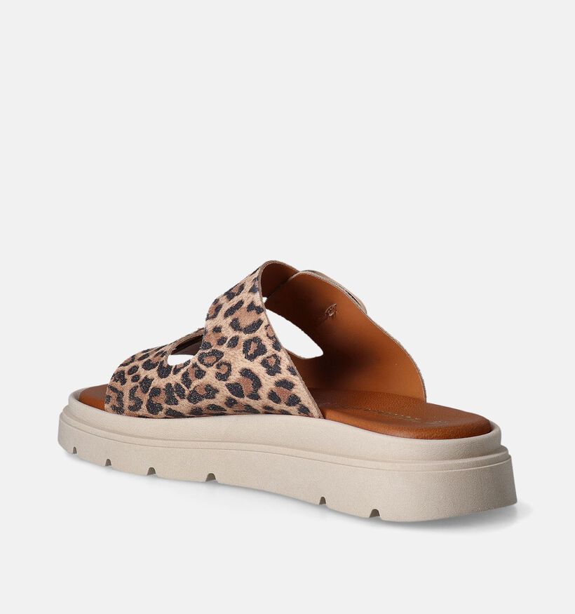 Tamaris Nu-pieds plates Leopard en Marron pour femmes (354321)