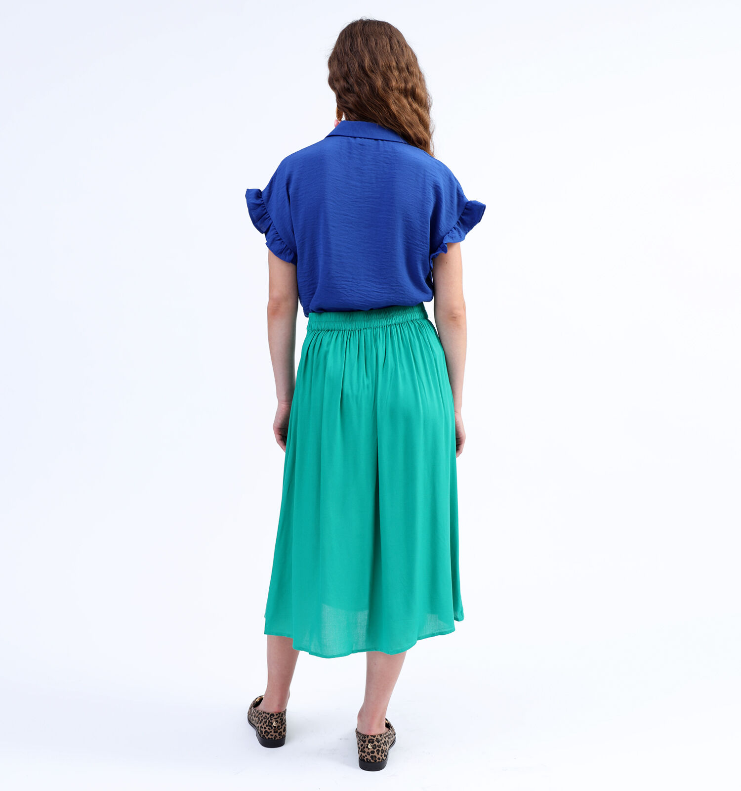 Groene sales midi rok