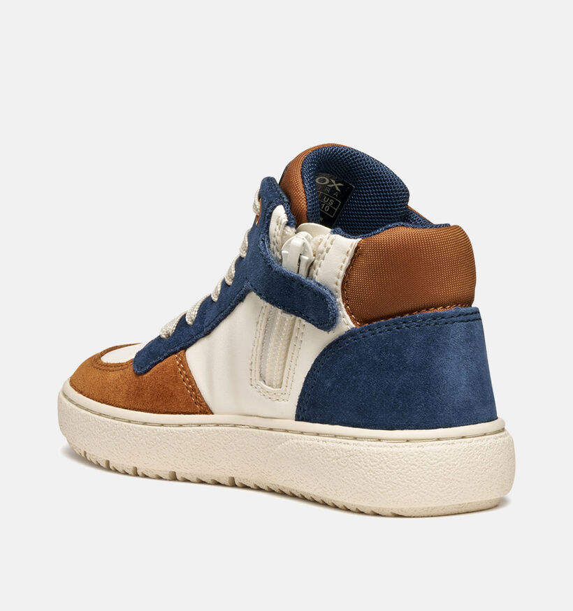 Geox Theleven Cognac/Donkerblauwe Hoge Schoenen voor jongens (360389) - geschikt voor steunzolen
