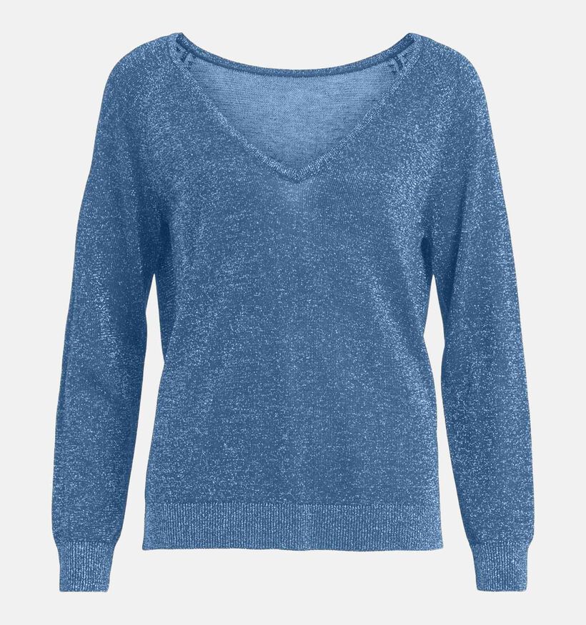 Vila Klano Rev New Pull à paillette en Bleu pour femmes (323728)