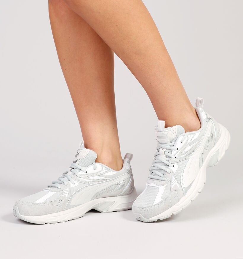 Puma Milenio Tech Suede Baskets en Blanc pour femmes (350445) - pour semelles orthopédiques