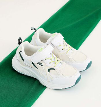 CEMI Baskets Blanc/Bleu/Vert/Gris