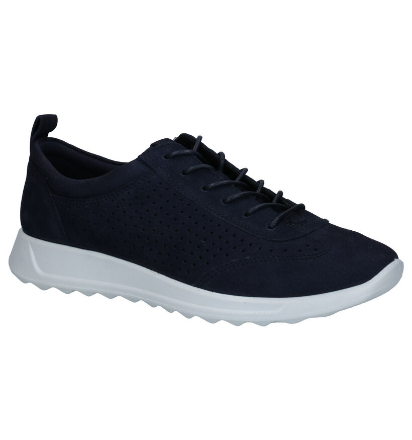 ECCO Flexure Runner Chaussures à Lacets en Bleu en nubuck (269705)