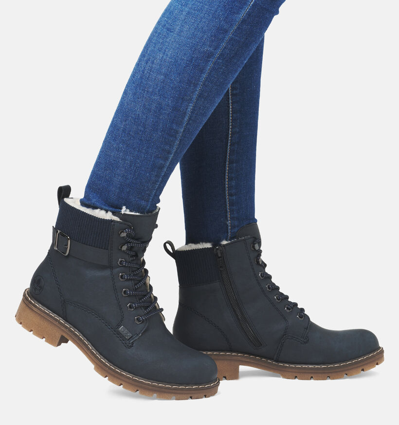 Rieker Blauwe Boots voor dames (363535) - geschikt voor steunzolen