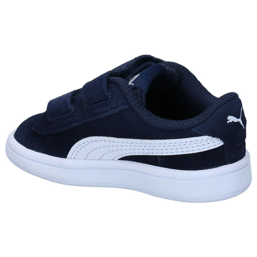 Puma Smash Blauwe Sneakers in leer (288262)