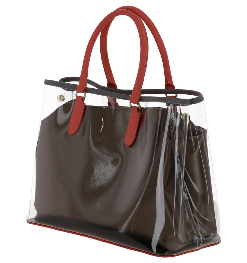 Bronzen Handtas My Best Bag met Zalmroze Handvatten in leer (241441)