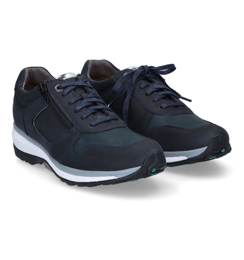 Xsensible Jetsey Blauwe Veterschoenen in nubuck (316730)