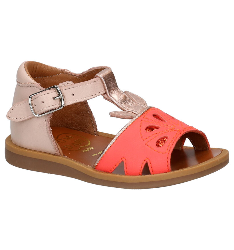 Pom d'Api Poppy Agrume Roze Sandalen in leer (268794)