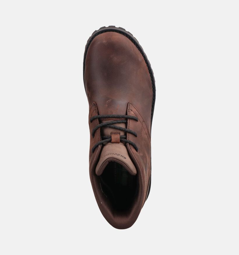 Skechers Quintero Damien Donkerbruine Boots met Veters voor heren (378010)