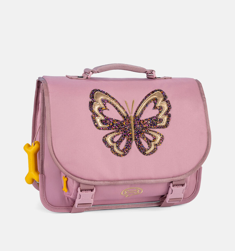 STONES and BONES Glitter Butterfly Cartable en Rose pour filles (377422)