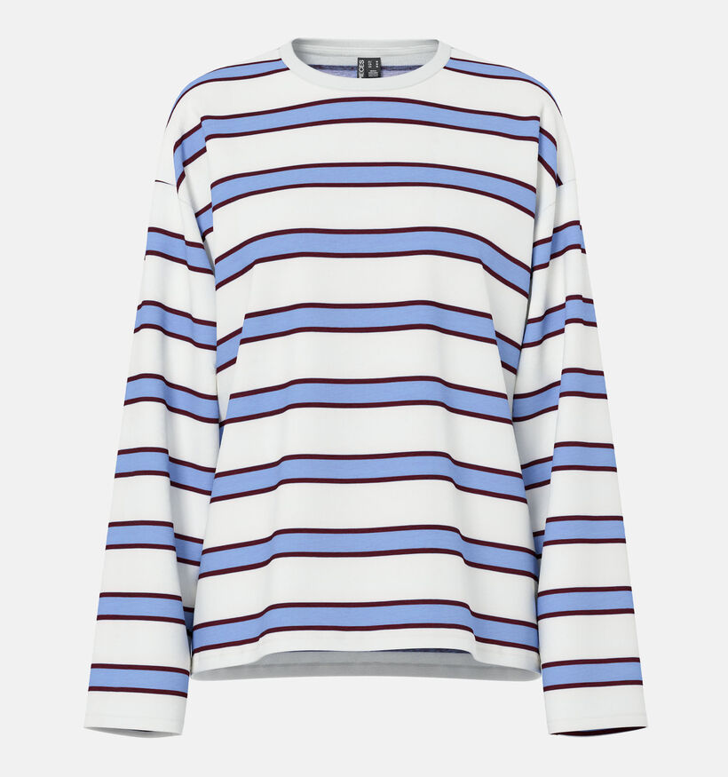 Pieces Mila Blauwe T-shirt met Lange Mouwen voor dames (367051)