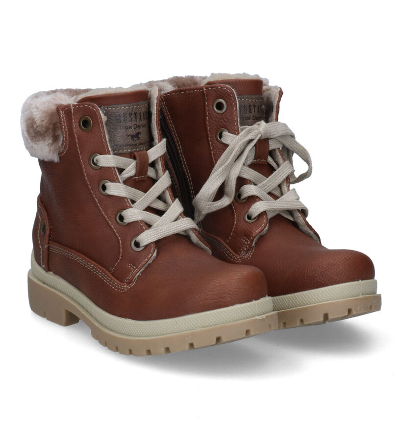Mustang Bottines robustes en Cognac en simili cuir (313988)