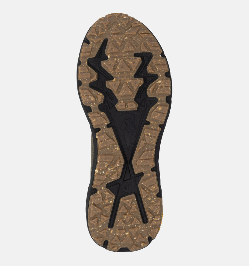Rieker Zwarte/Kakigroene Sneakers voor heren (376514) - geschikt voor steunzolen