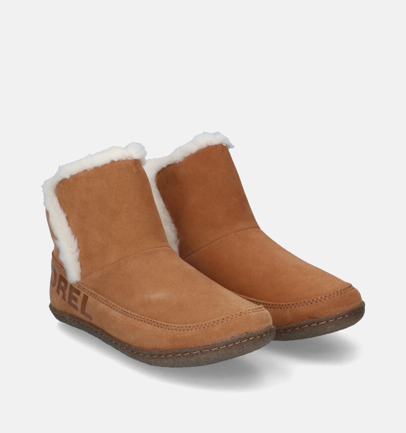 Sorel Nakiska Bootie Pantoufles en Cognac en daim (312422)