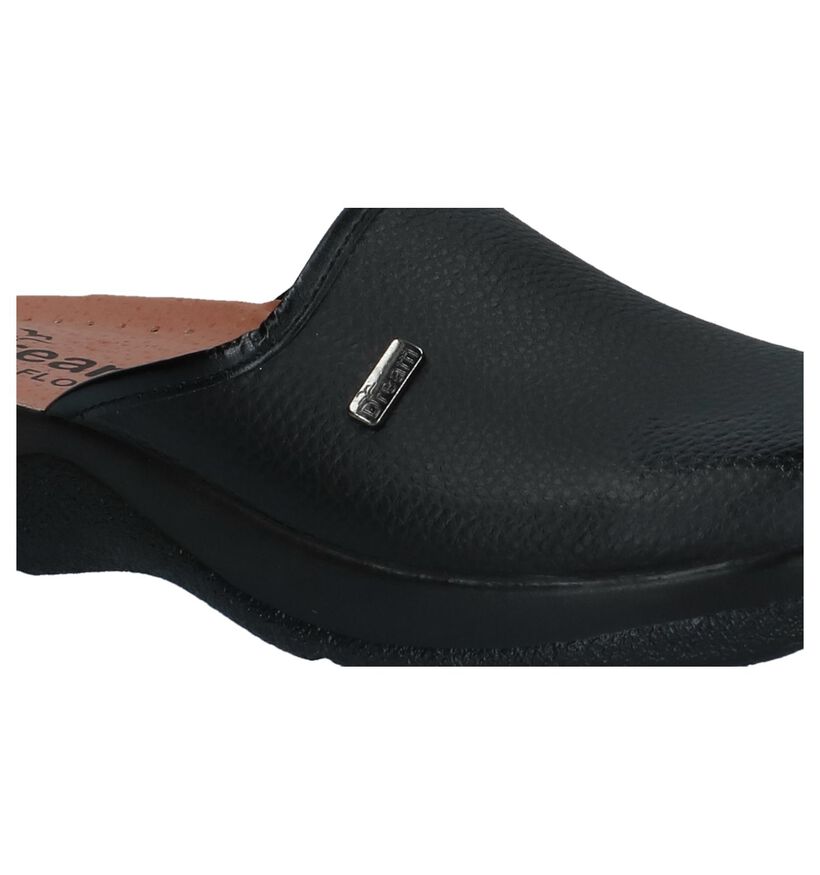 Dream by Fly Flot Zwarte Pantoffels in leer (281890)