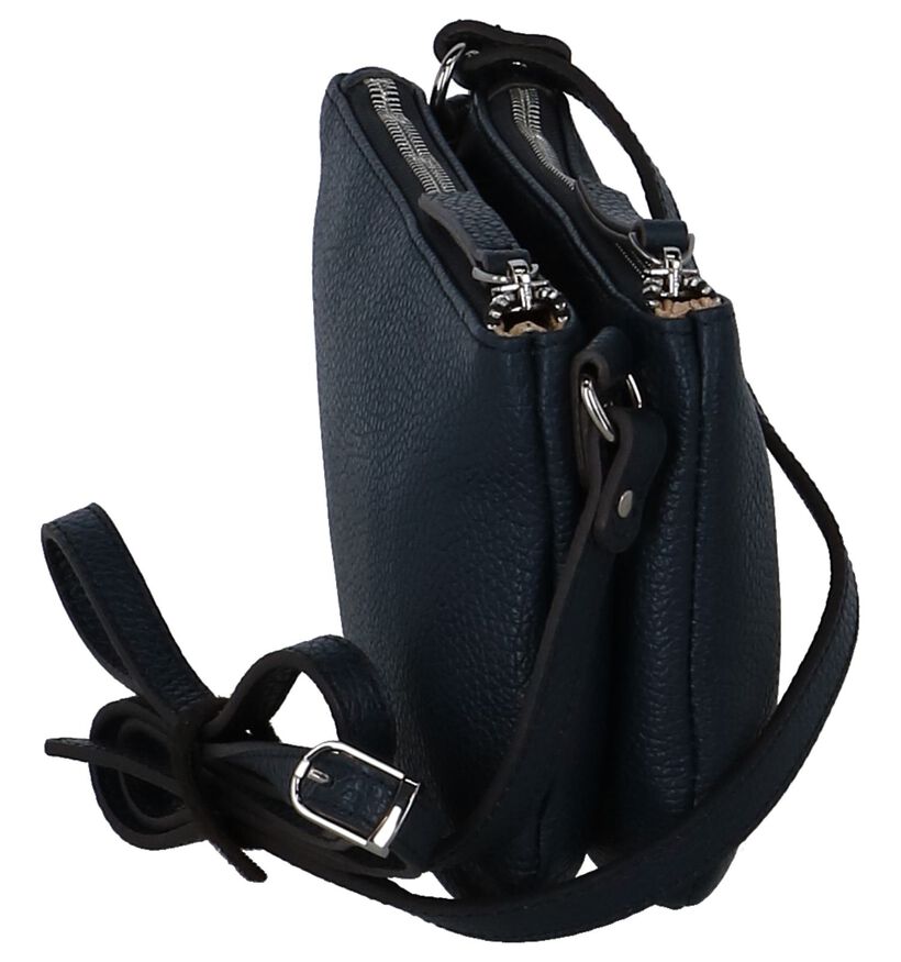 Donkerblauwe Crossbody Tas Mazarin Leo in leer (244906)