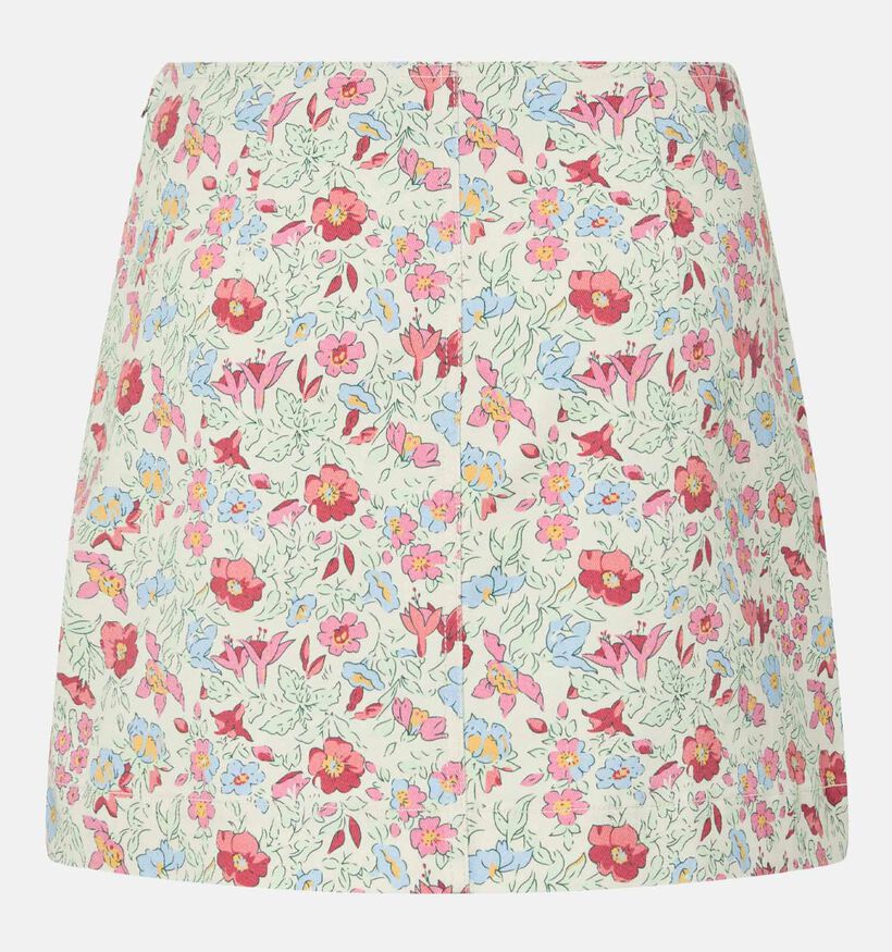 Pieces Salume Denim Ecru/Roze Korte Rok voor dames (369197)