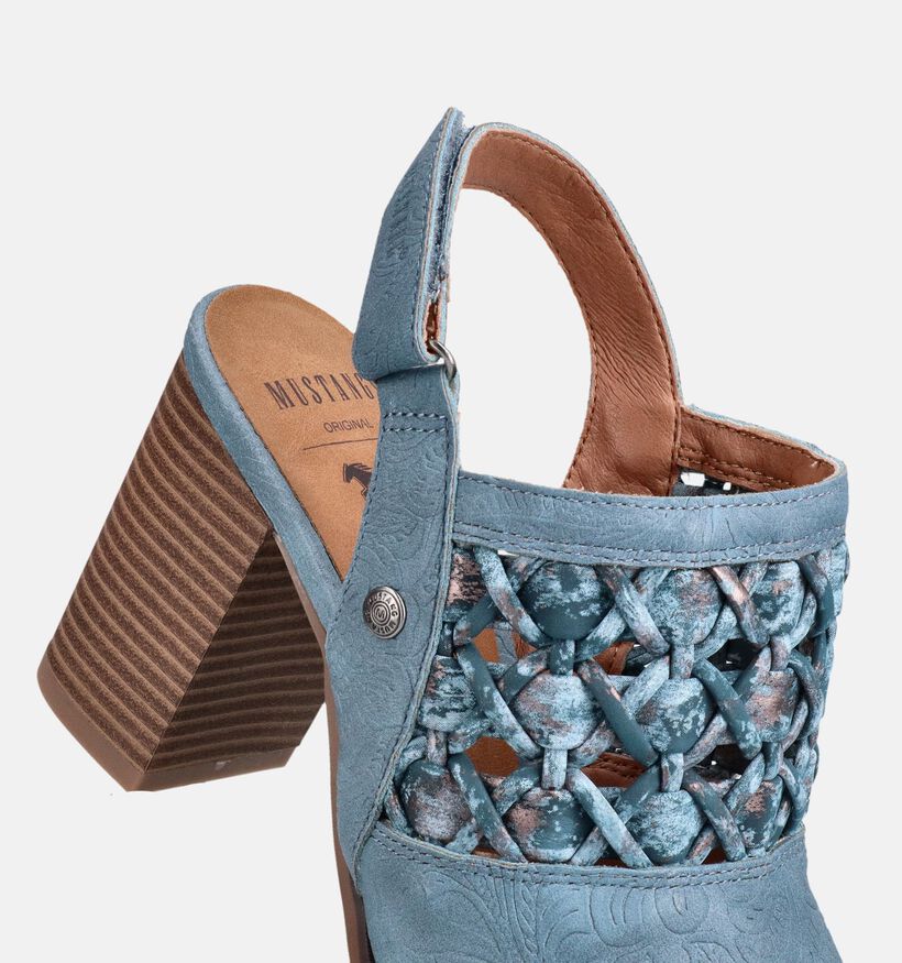 Mustang Blauwe Sandalen met hak voor dames (372134)