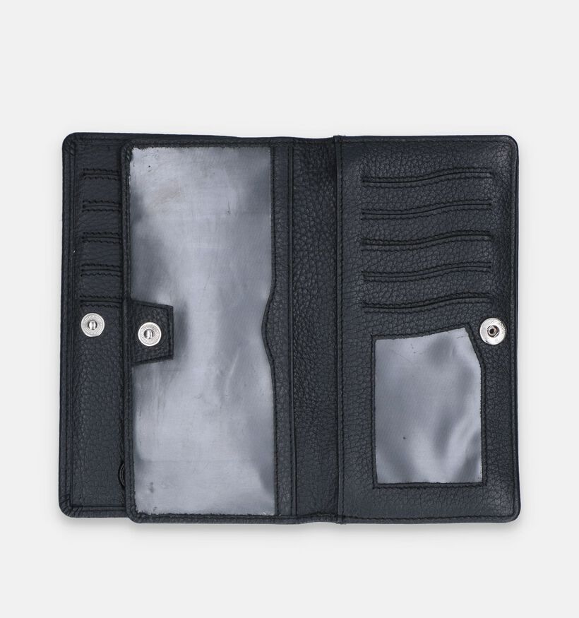 Crinkles Zwarte Overslagportemonnee voor dames (349848)