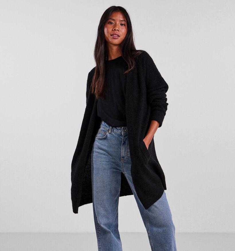 Pieces Ellen Cardigan long knit en Noir pour femmes (332842)