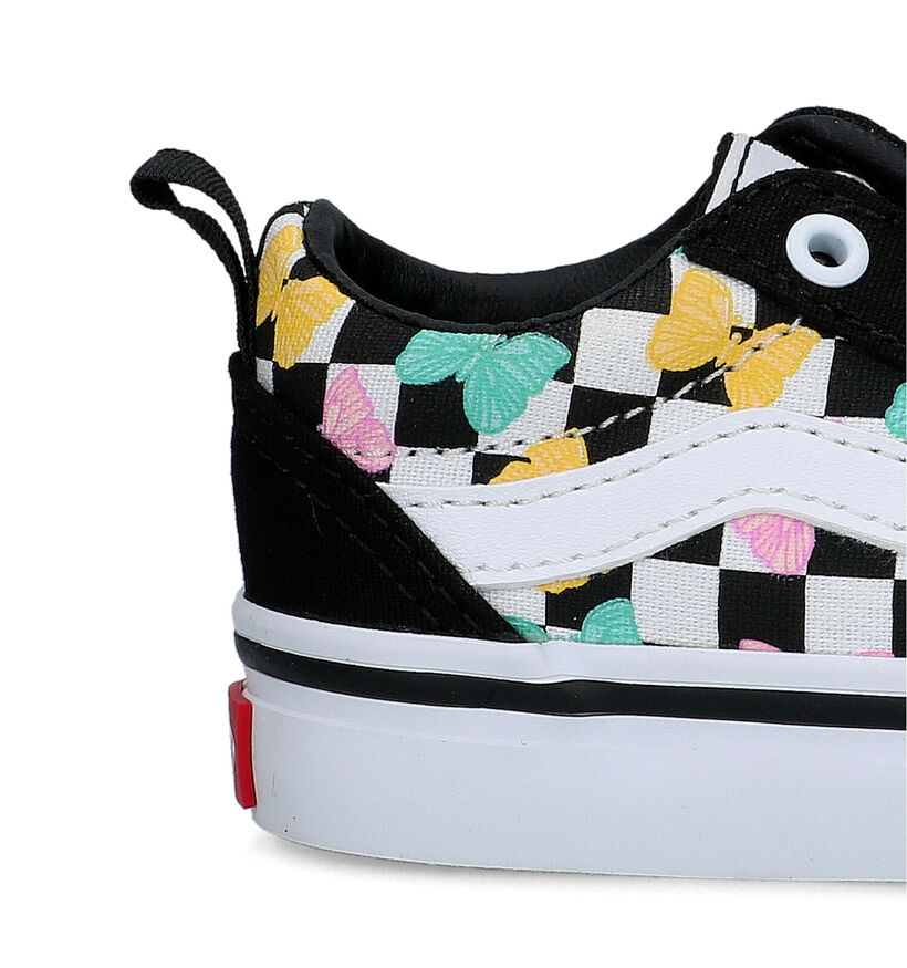 Vans Ward Butterfly Checkrbrd Baskets en Noir pour filles (321074)